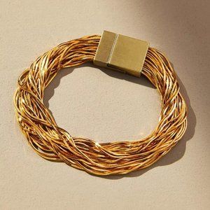 Anthropologie Gold Braided Bracelet